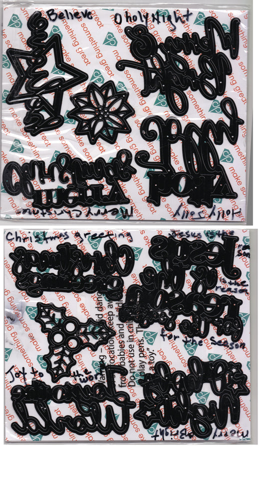 Diamond Press Holiday Sentiments Dies Metal Cutting Dies Set