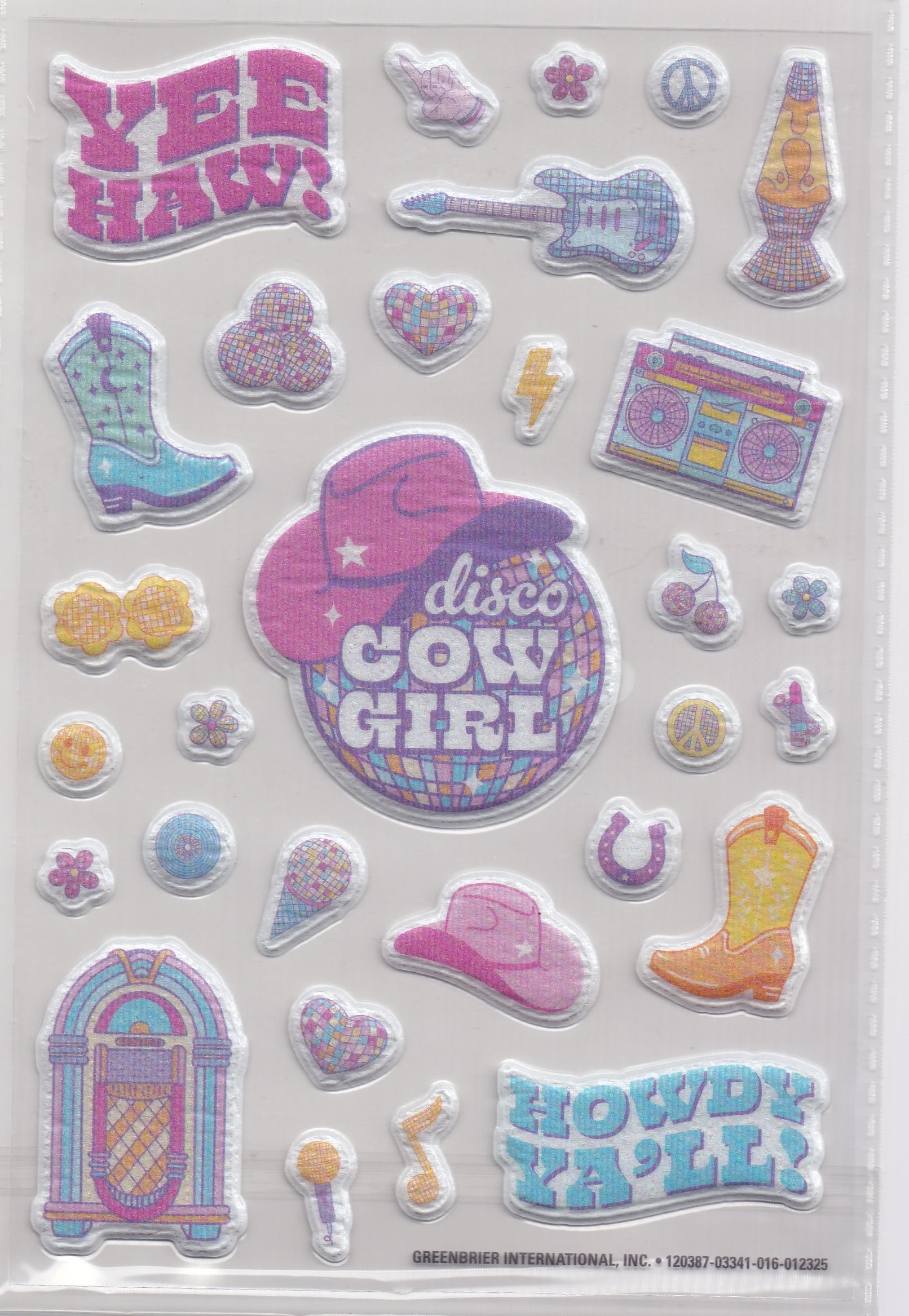Disco Cowgirl Puffy Stickers