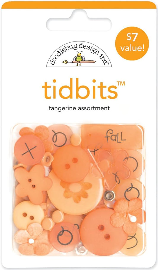 Doodlebug Tangerine Assortment Tidbits Embellishments