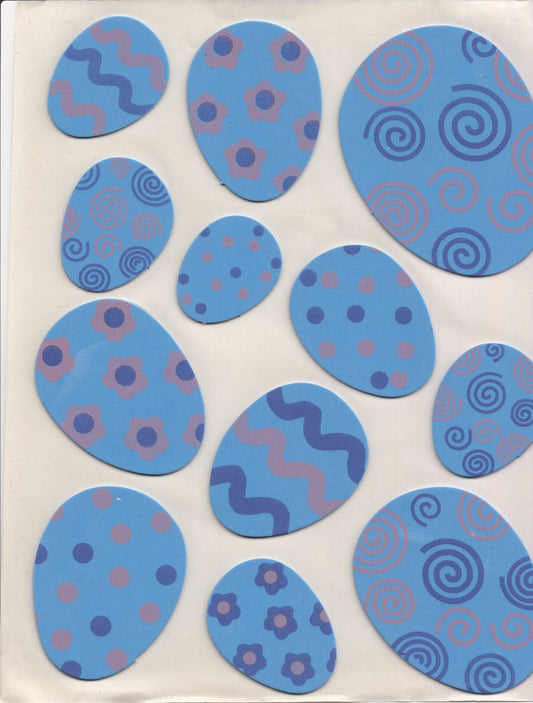 Blue Easter Egg Foam Stickers