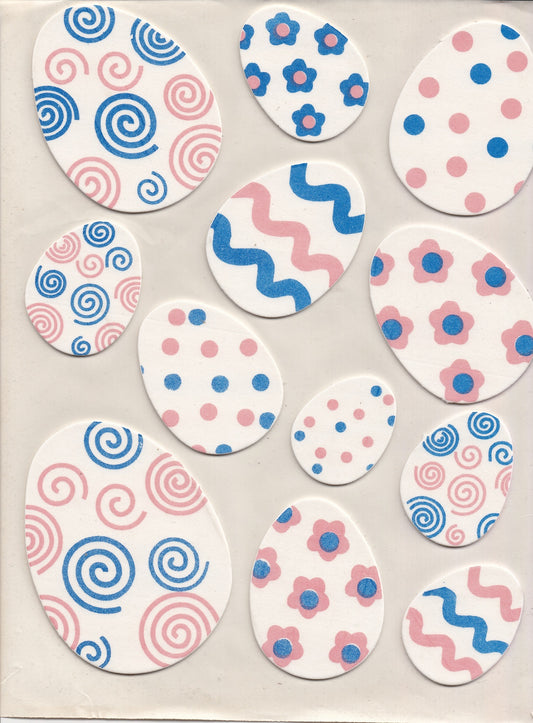 White Foam Easter Egg Stickers
