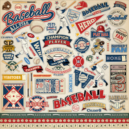 Baseball Scrapbook Stickers by Echo Park