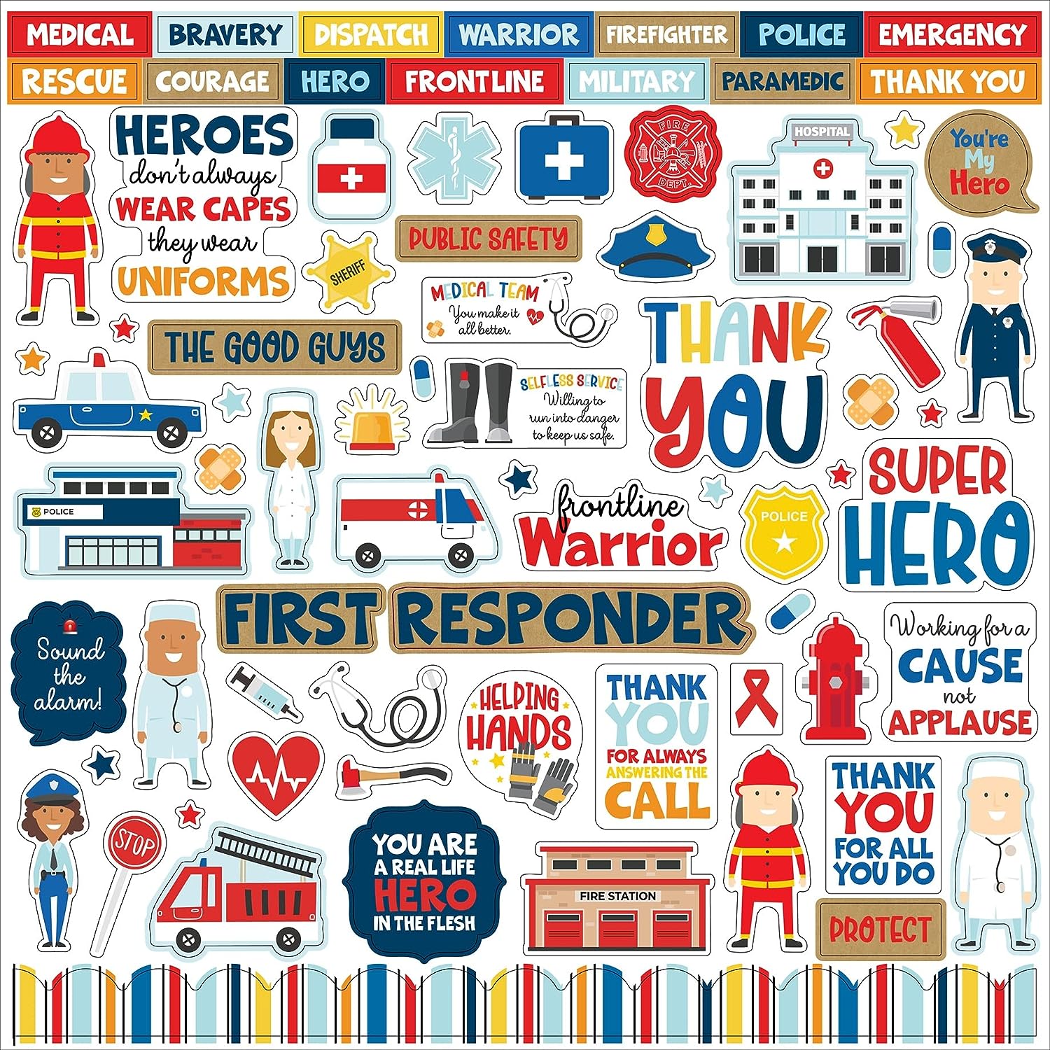 First Responders 12x12 Element Stickers by Echo Park – Country Croppers