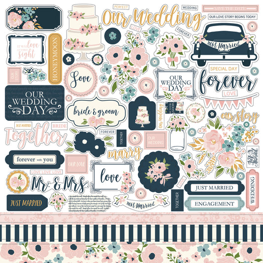 Echo Park Just Married Wedding Stickers