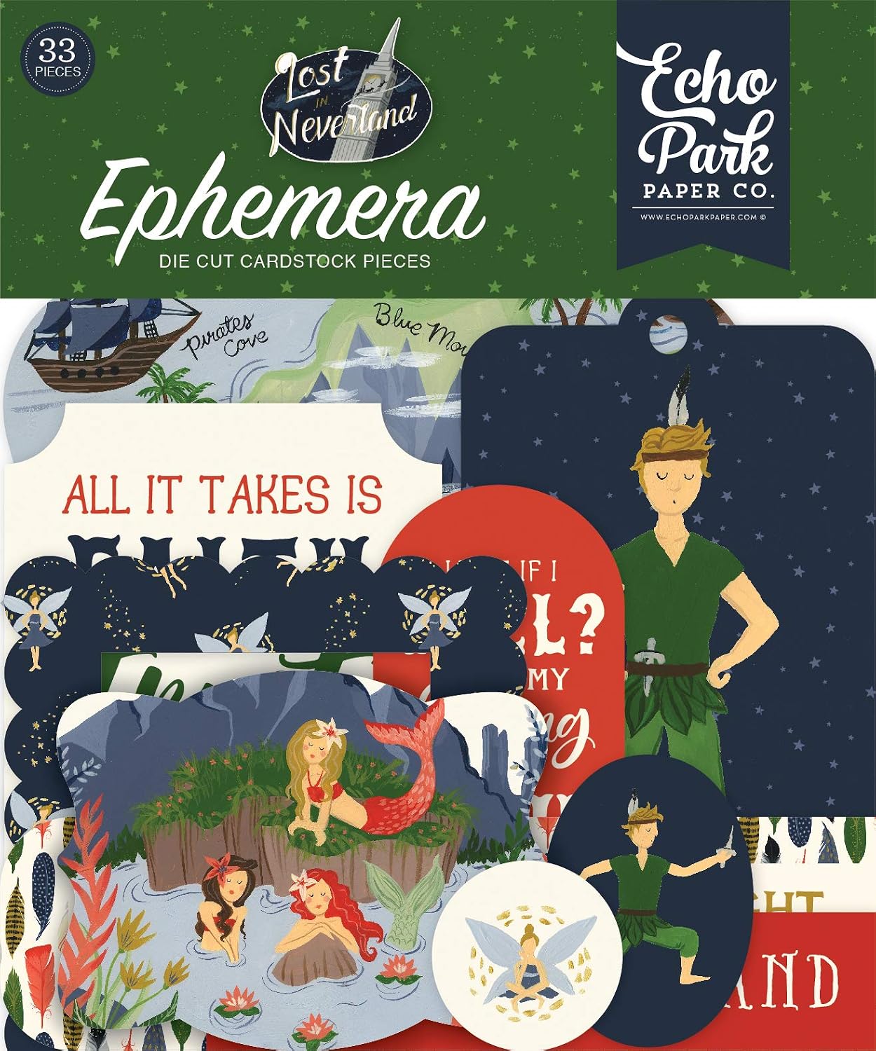 Echo Park Lost in Neverland Ephemera