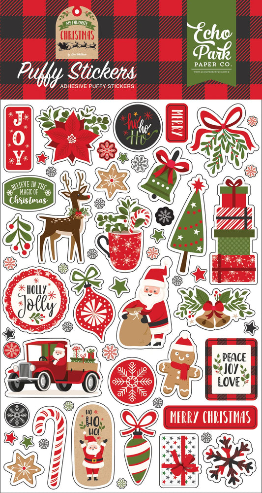 Echo Park My Favorite Christmas Puffy Stickers