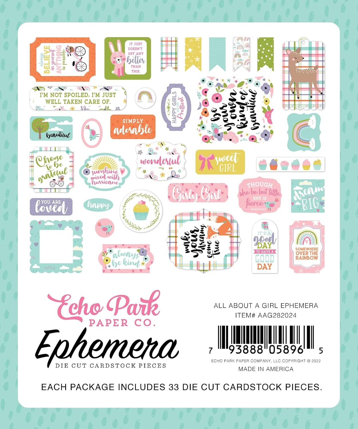 Echo Park All About a Girl Die Cut Ephemera