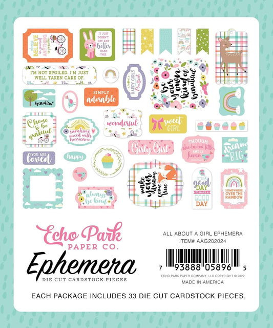 Echo Park All About a Girl Die Cut Ephemera