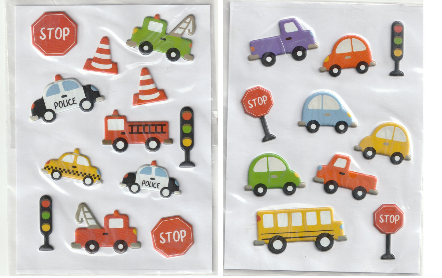 Emergency Vehicles Puffy Stickers