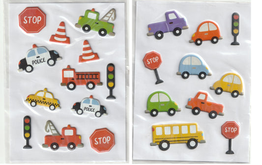Emergency Vehicles Puffy Stickers