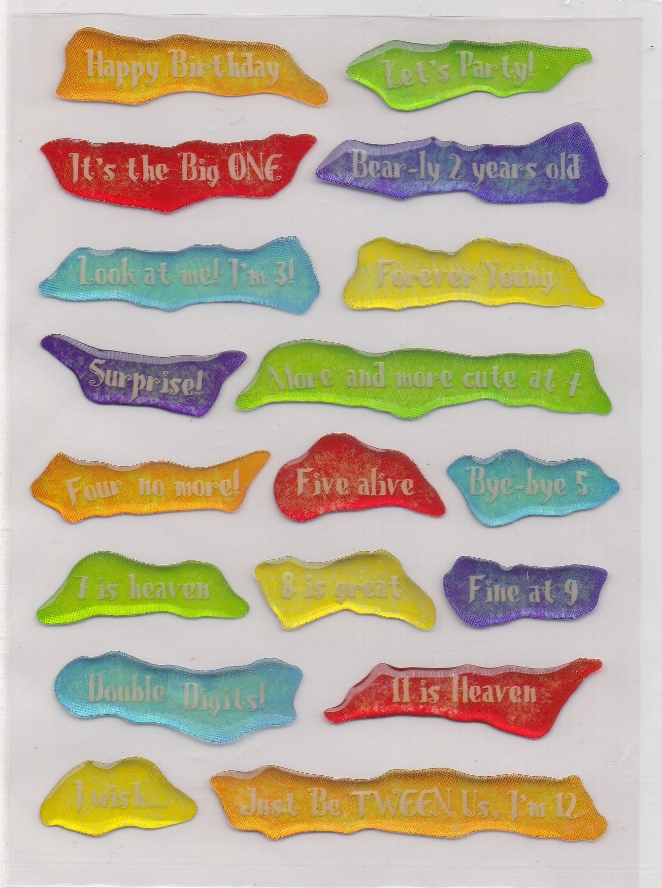 Epoxy Birthday Stickers