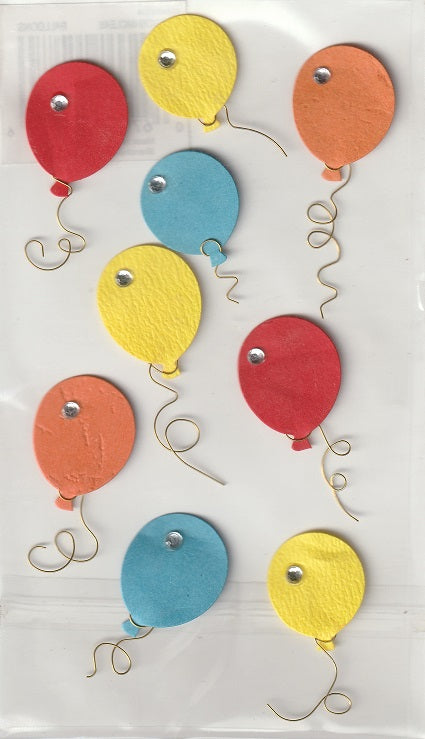 3 Dimensional Balloon Stickers with Rhinestones - 9 Pieces – Country ...