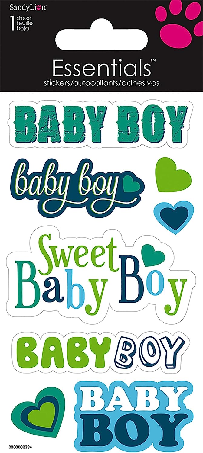 Baby Boy Text Words 3d Essential Scrapbook Stickers