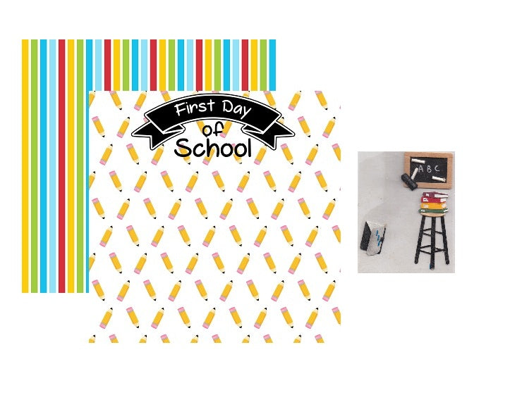 First Day of School Paper and Stickers Set