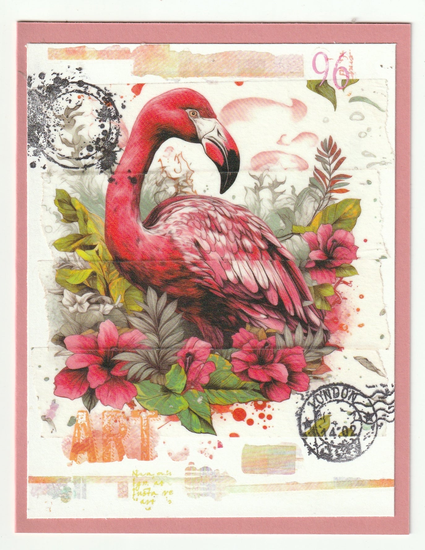 Pink Flamingo Greeting Card