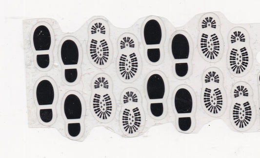 Shoe Print Clear Backed Stickers