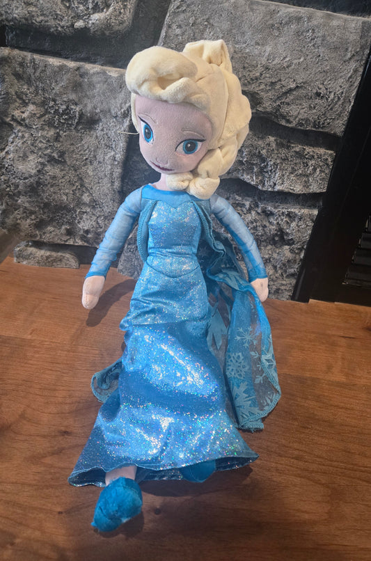 Elsa Doll Plush Glitter Dress