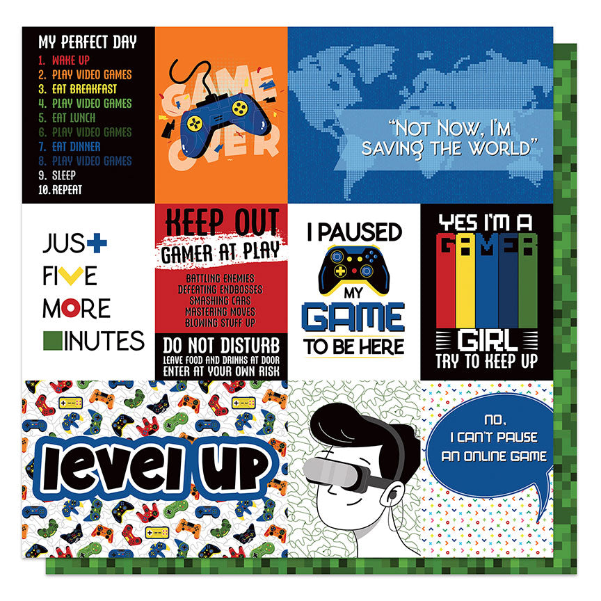 Gamer - Level Up Scrapbook Paper