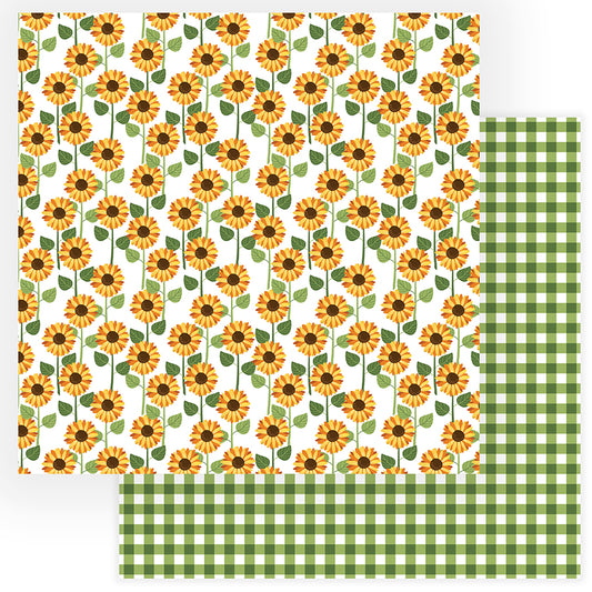 Sunflowers Gnome for Thanksgiving Scrapbook paper