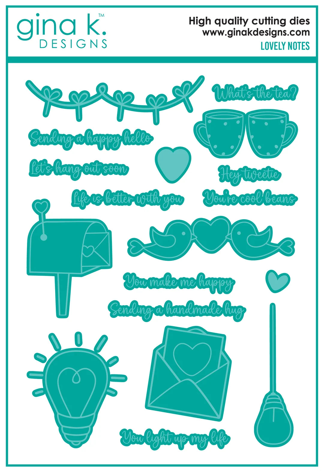 Gina K. Designs Lovely Notes Stamp and Die Bundle with Poly Foiling Sheets