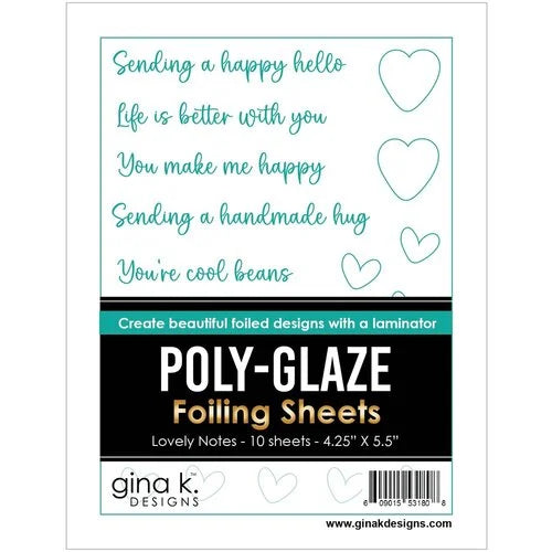 Gina K. Designs Lovely Notes Stamp and Die Bundle with Poly Foiling Sheets
