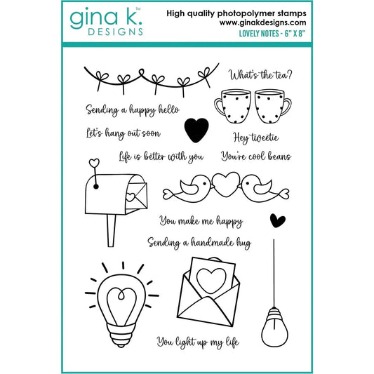 Gina K. Designs Lovely Notes Stamp and Die Bundle with Poly Foiling Sheets