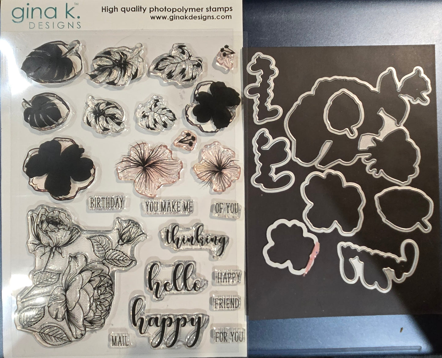Gina K Designs Tropical Blooms Stamps and Dies Set