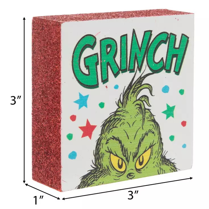 The Grinch Wood Block Decor