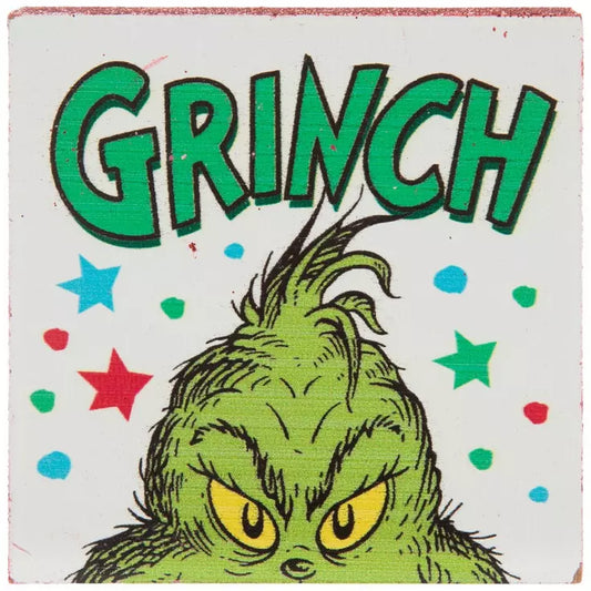 The Grinch Wood Block Decor