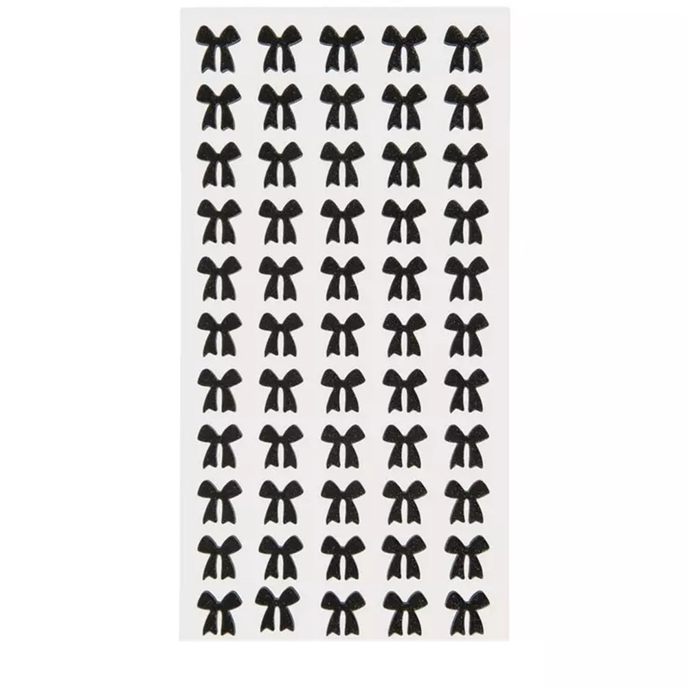 Glitter Black Bow Foam Stickers