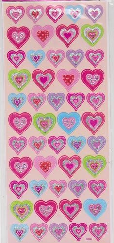 Multi Color Foiled Heart Stickers