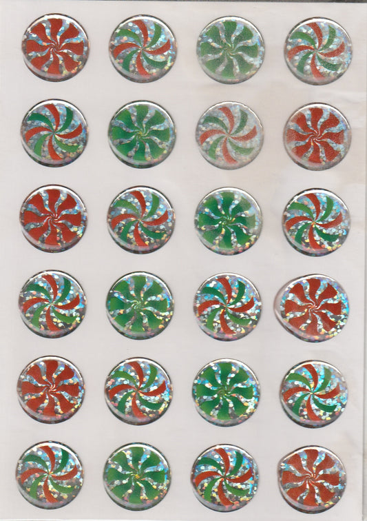 Epoxy Peppermint Candy Stickers