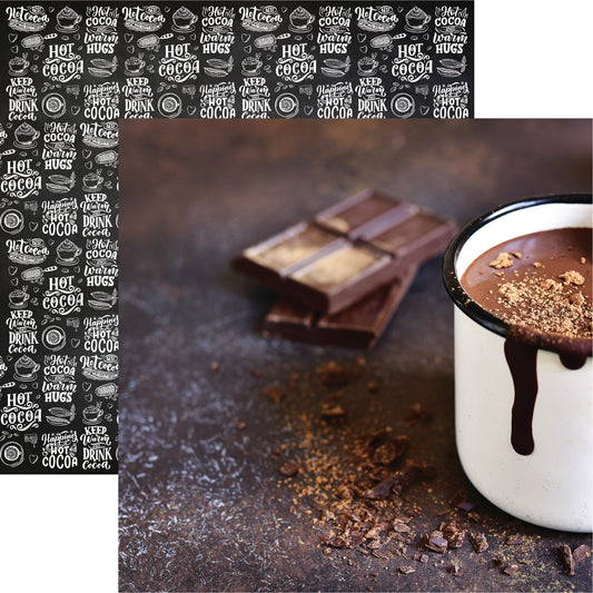 Reminisce Hot Chocolate - Chocolate Hugs Scrapbook Paper