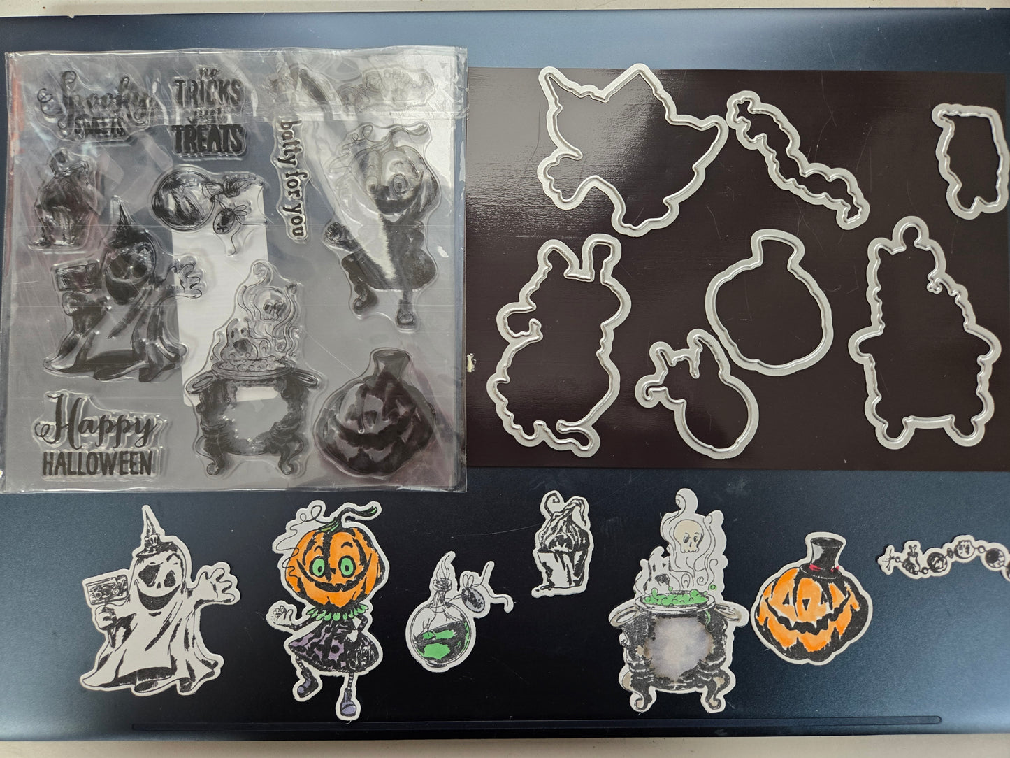 Halloween Ghosts and Goblins Stamps and Dies Set