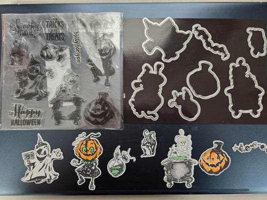 Halloween Ghosts and Goblins Stamps and Dies Set