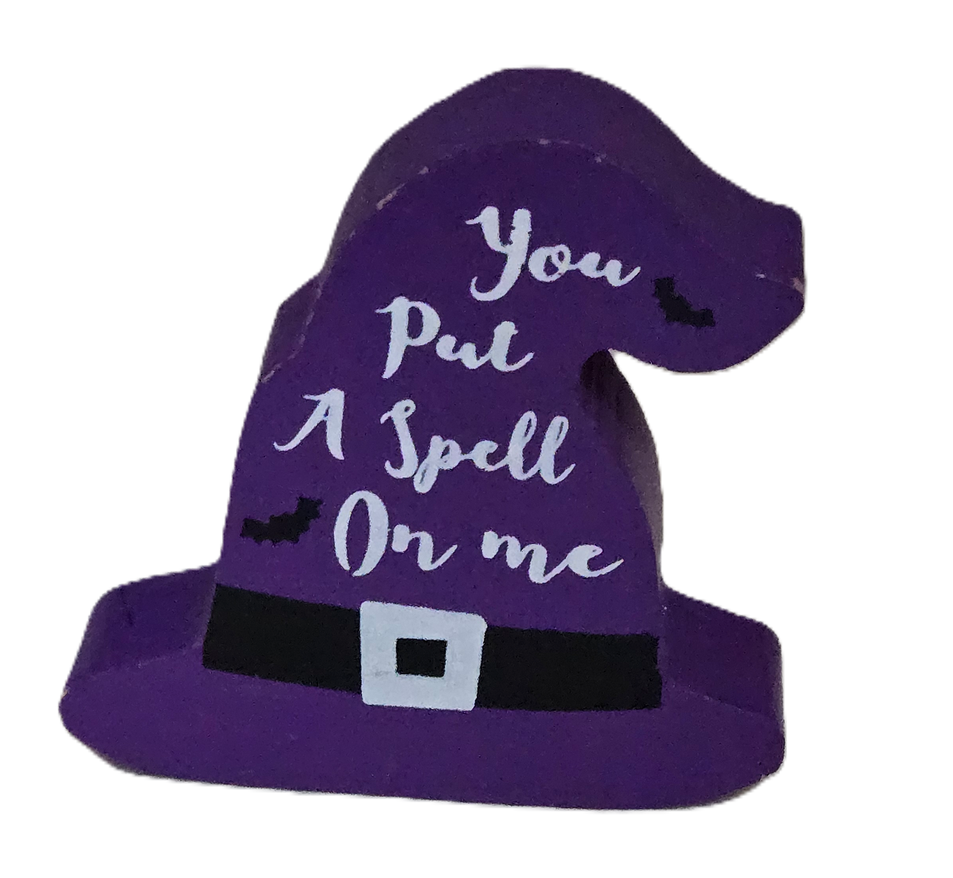 Halloween Witch Hat Wood Block Decor