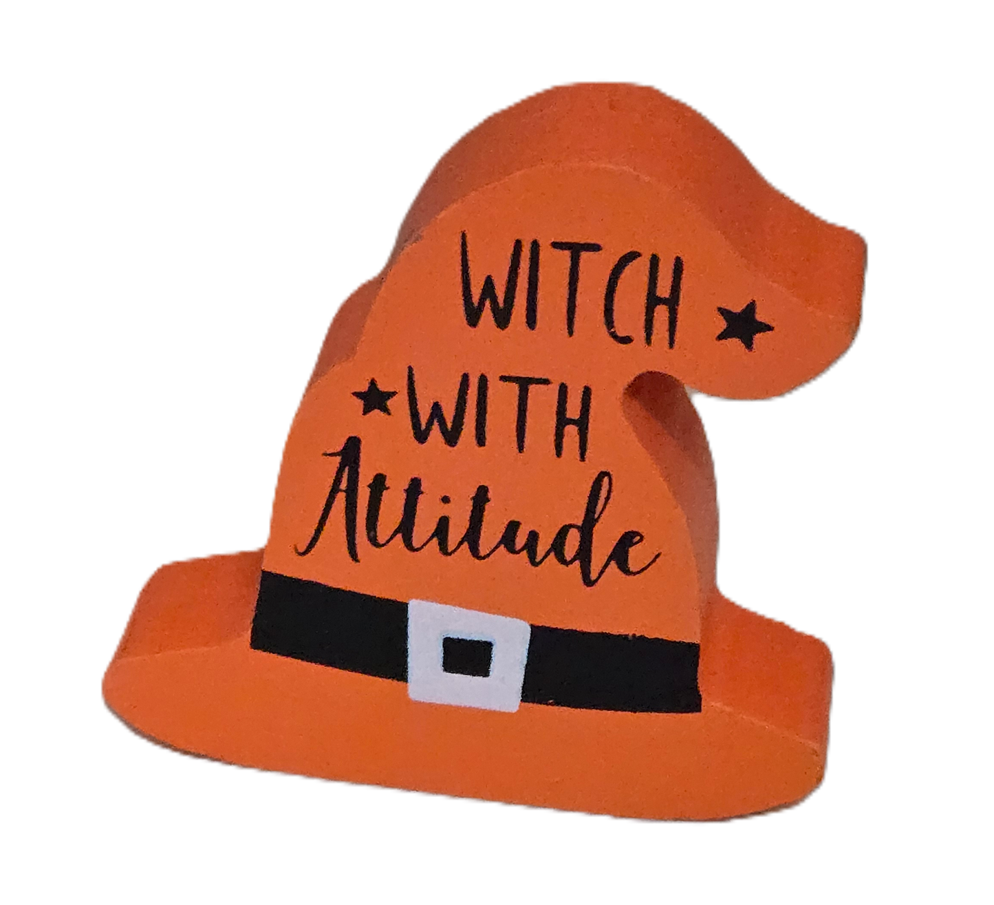 Halloween Witch With Attitude Wood Block Decor