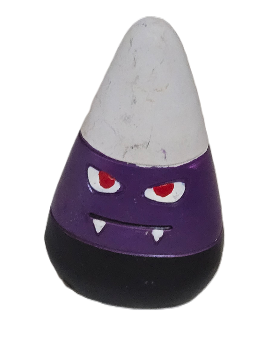 Purple Candy Corn Monster Halloween Shaped Wood Block