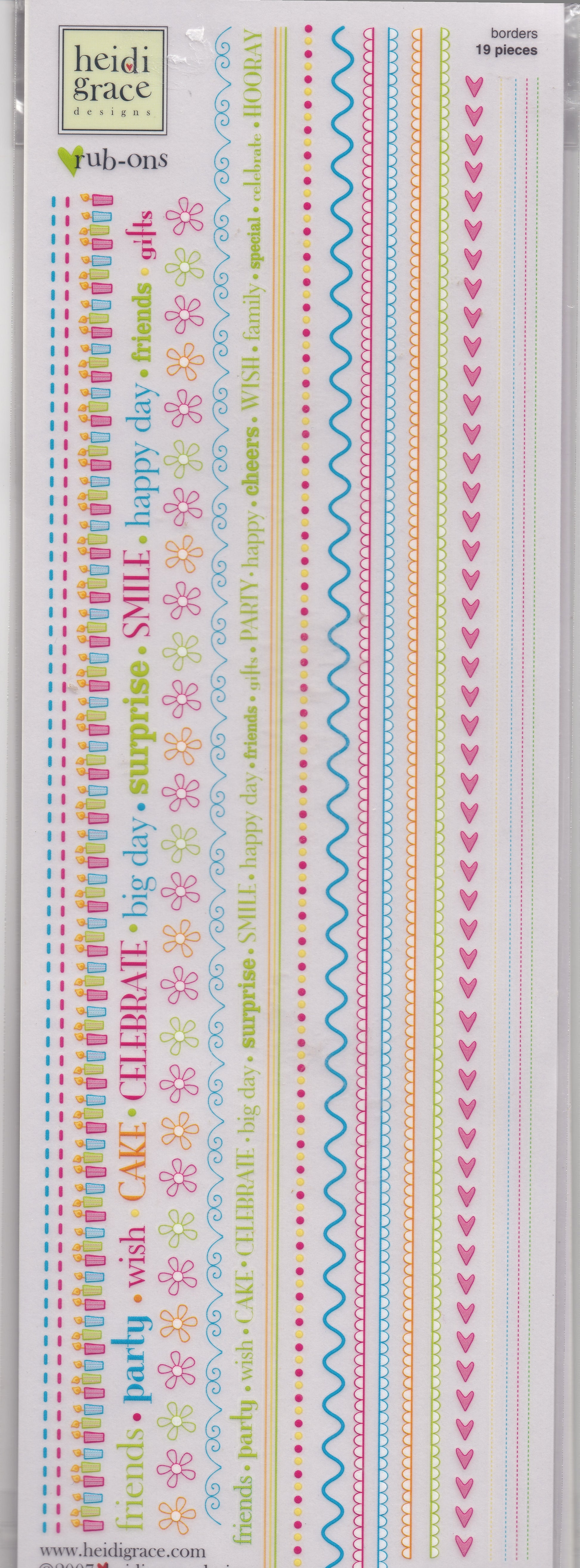 Heidi Grace Its My Party Border RubOns
