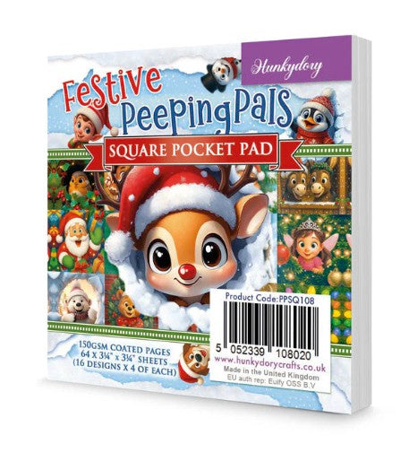 Hunkydory Festive Peeping Pals Square Pocket Pad