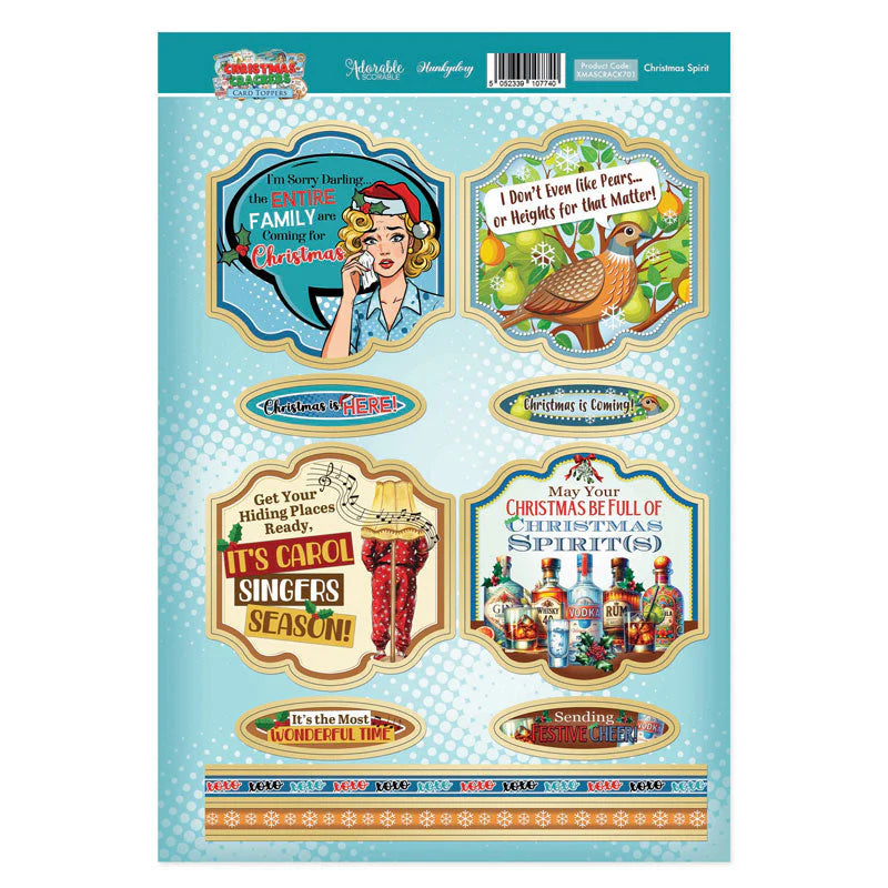 Christmas Crackers Foiled Toppers by Hunkydory