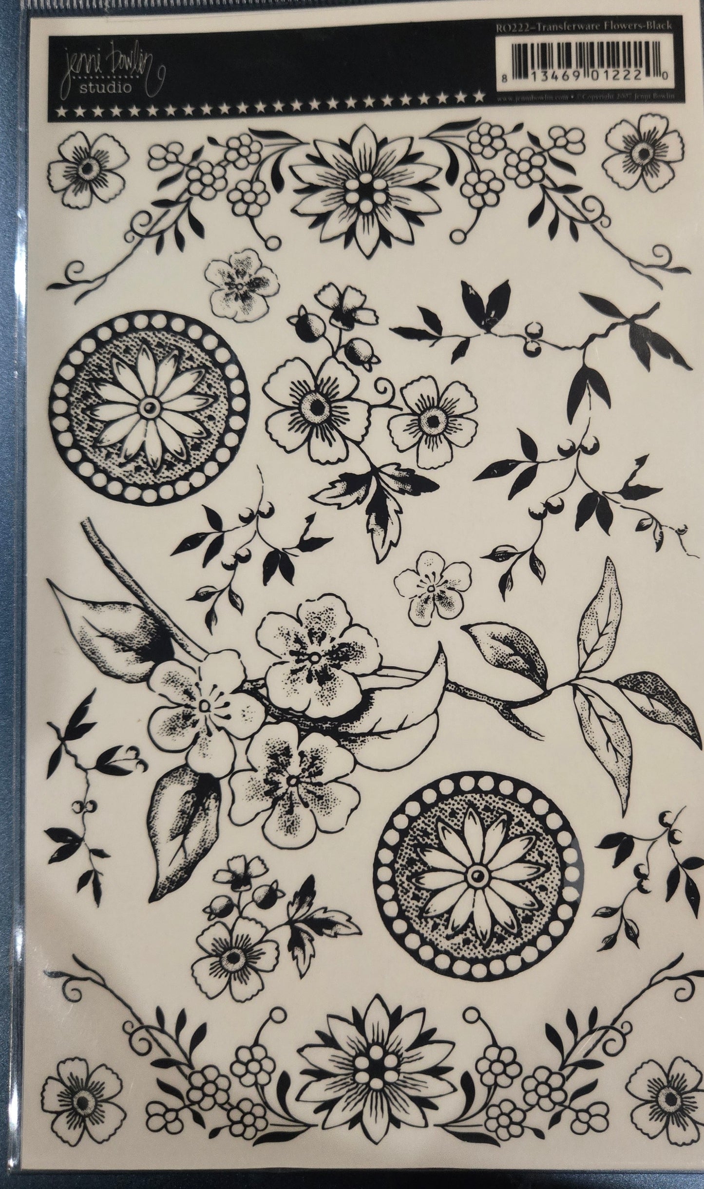 Jenni Bowlin Studio Black Floral RubOns