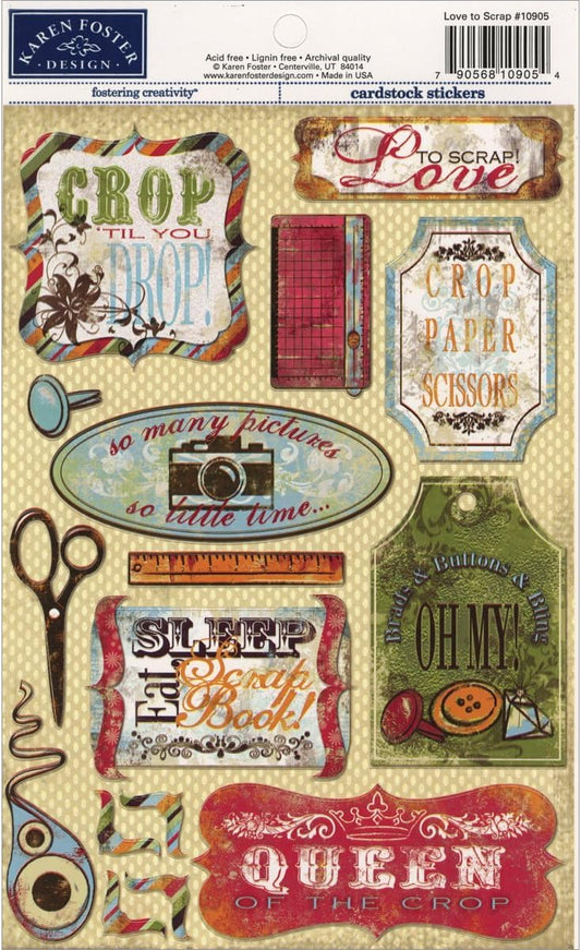 Karen Foster Design Love to Scrap Stickers