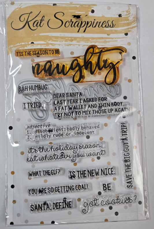 Kat Scrappiness Naughty Stamps and Die Set