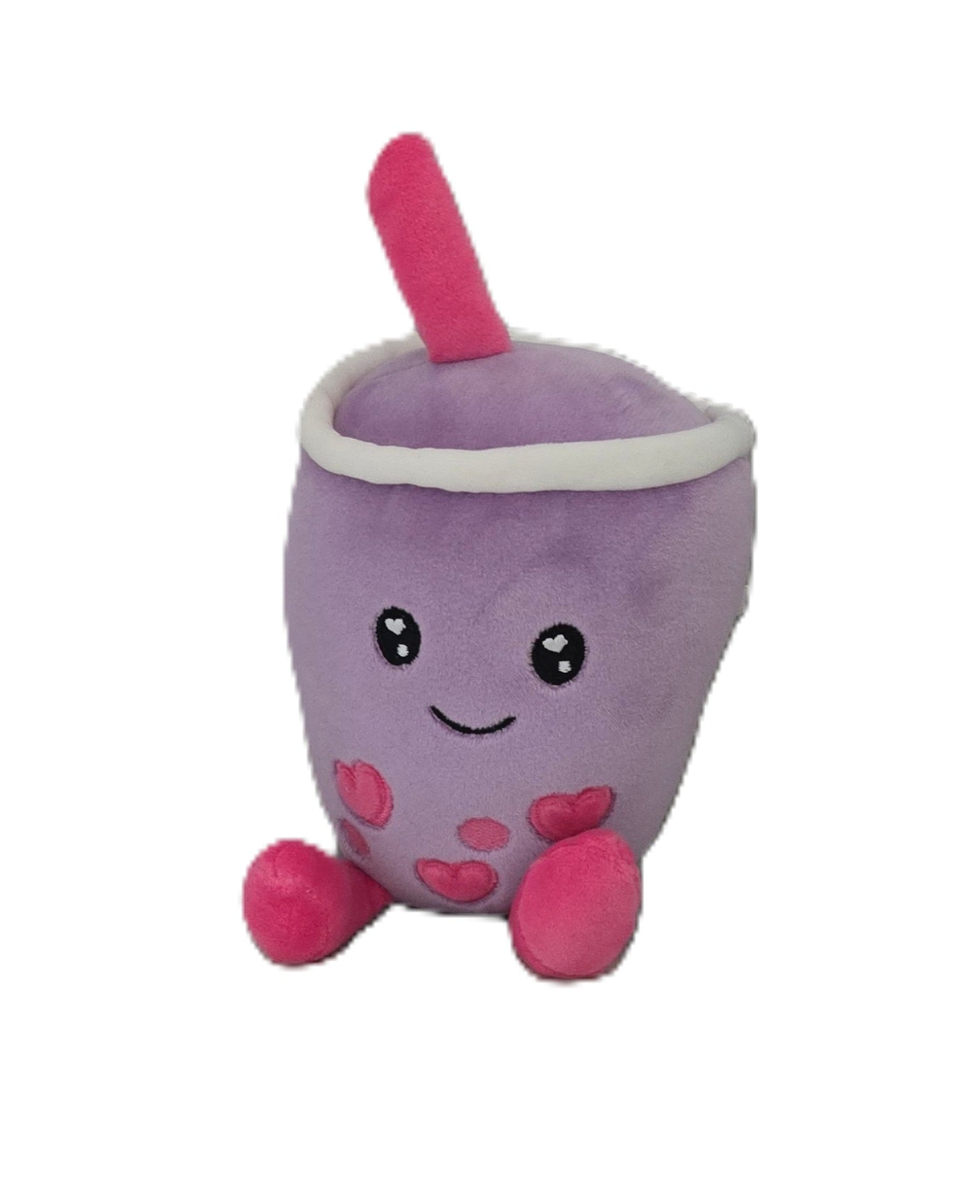 Purple Plush Drink with Pink Hearts