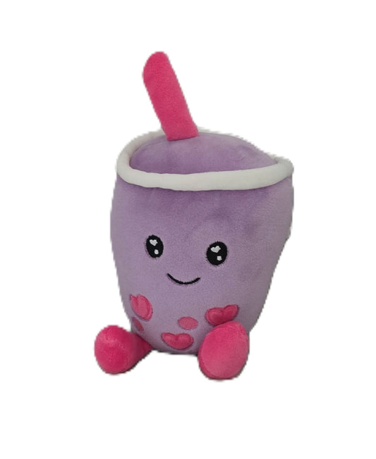 Purple Plush Drink with Pink Hearts