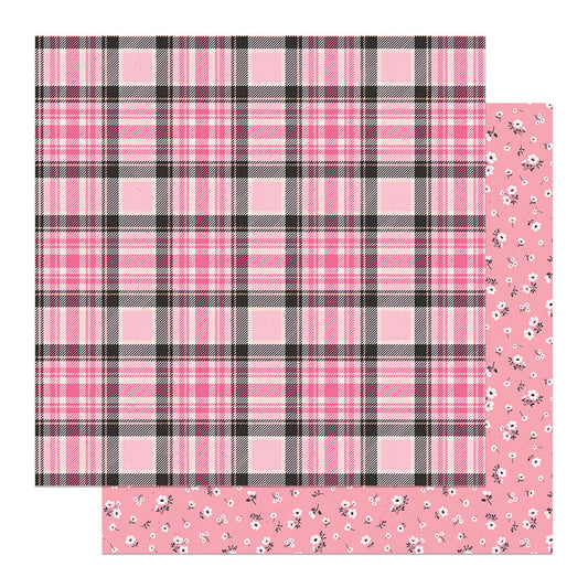 Photo Play lil Boo Thing Pink Plaid Scrapbook paper