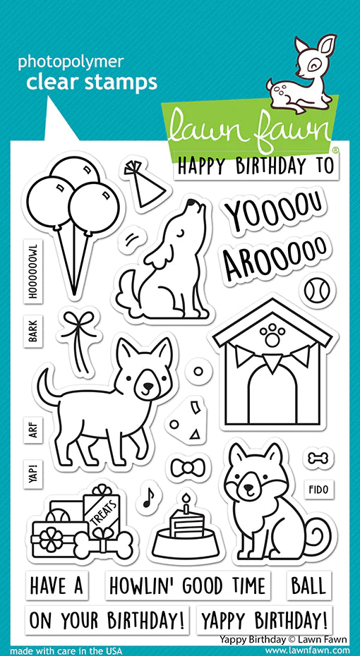 Lawn Fawn Yappy Birthday Stamps
