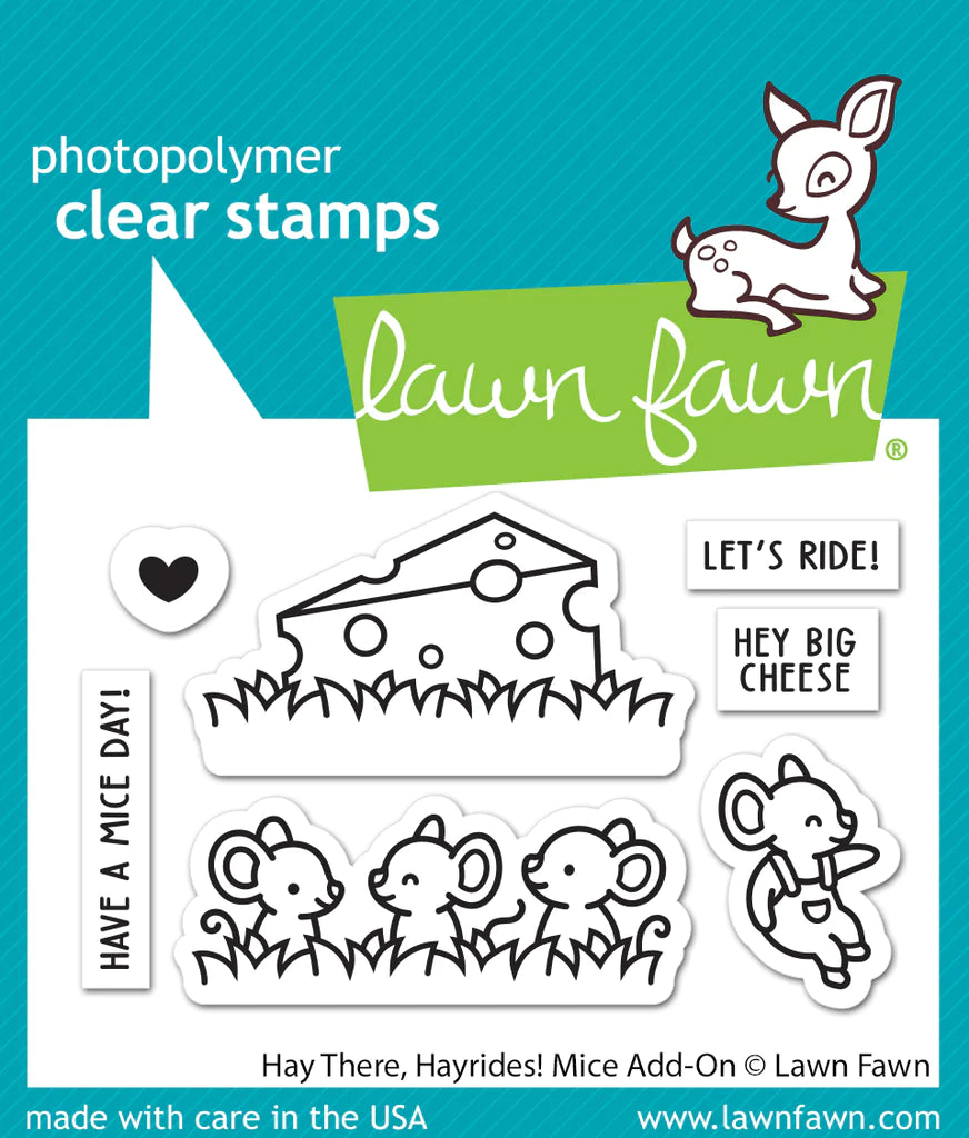 Lawn Fawn Hey There Hayride Mice Stamps