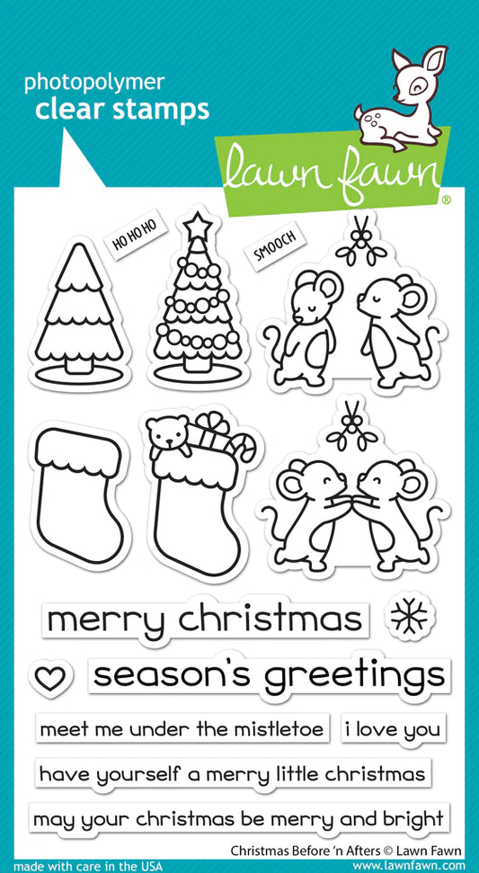 Lawn Fawn Christmas Before and After Stamps